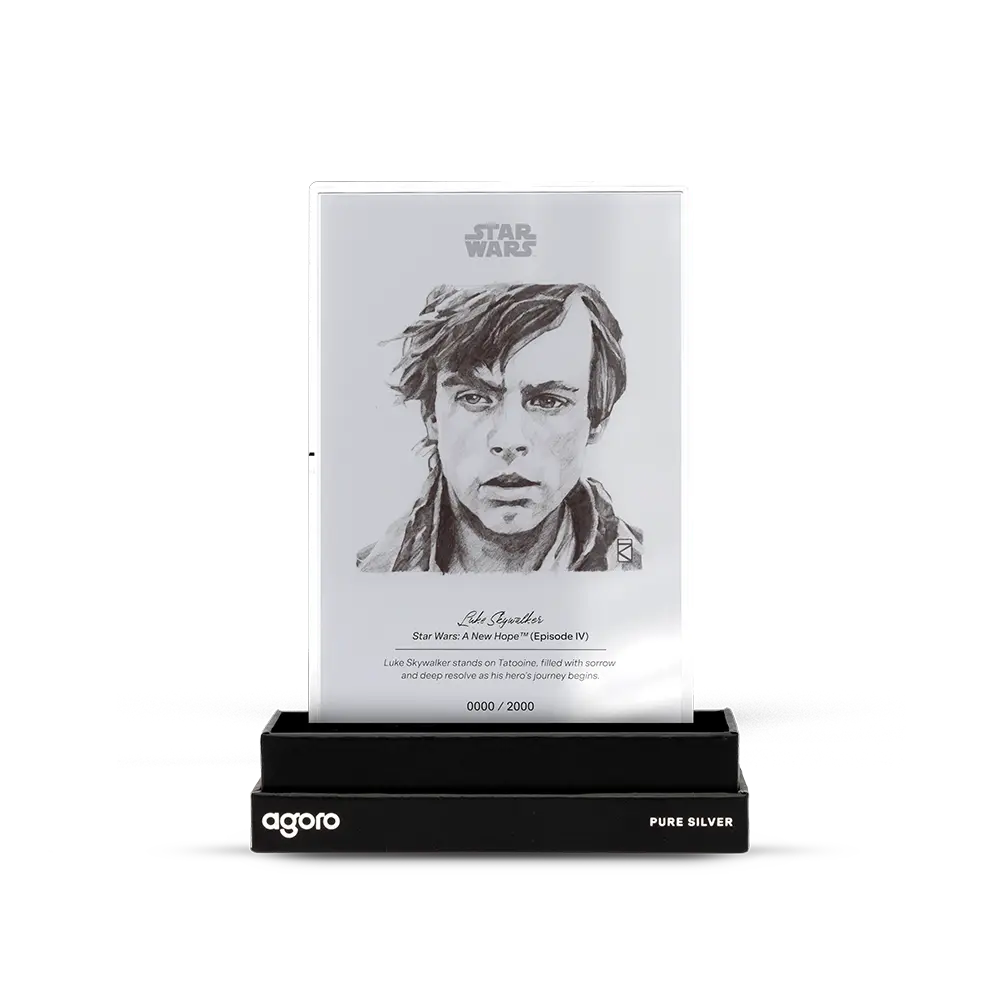 Luke Skywalker Sketch Art Silver Foil 