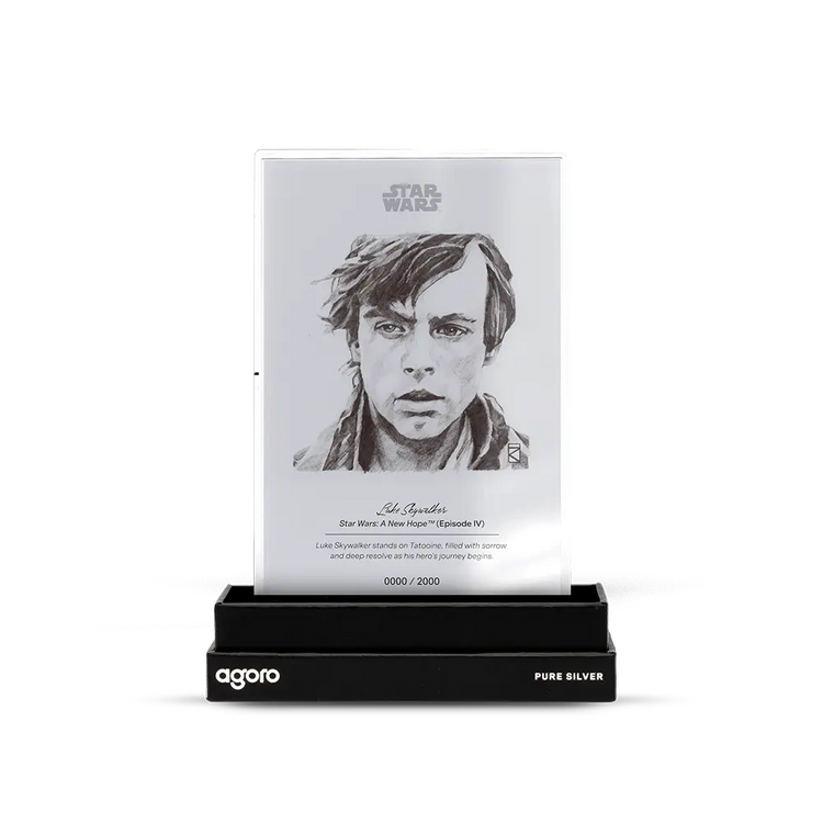 Luke Skywalker Sketch Art Silver Foil 