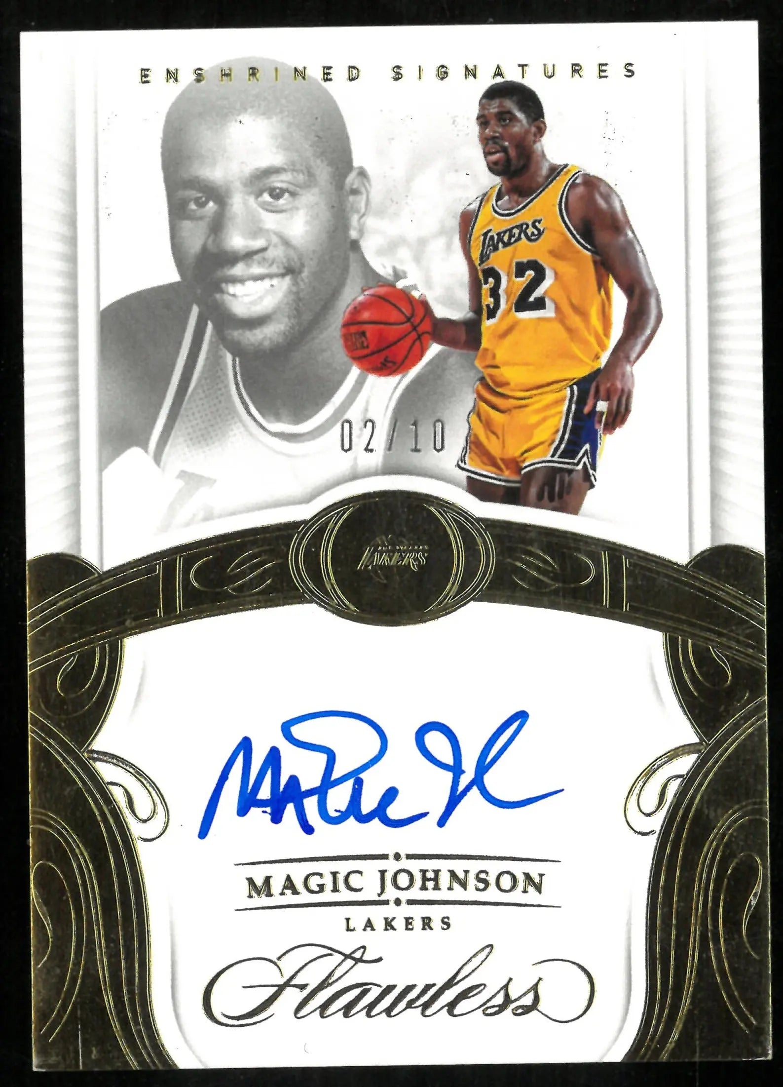 Magic Johnson /10 Auto Flawless 2017-18 Enshrined Signatures 