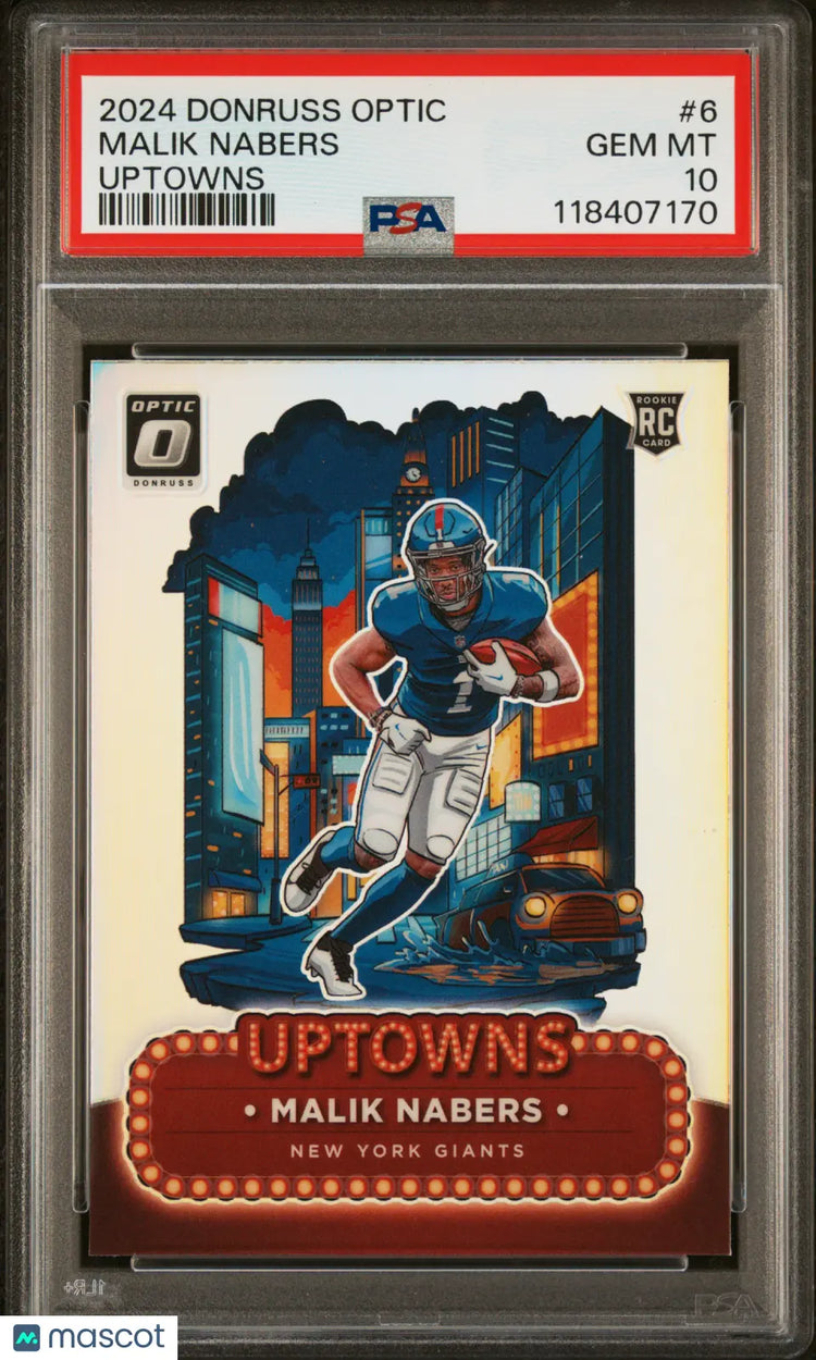 Malik Nabers PSA 10 UPTOWNS 2024 Donruss Optic #6 RC Rookie GIANTS 