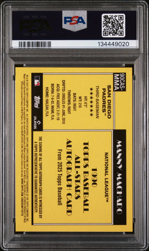 Manny Machado /5 Auto Silver Pack PSA 10 POP 1 All Star Red Autograph 2025 Topps 