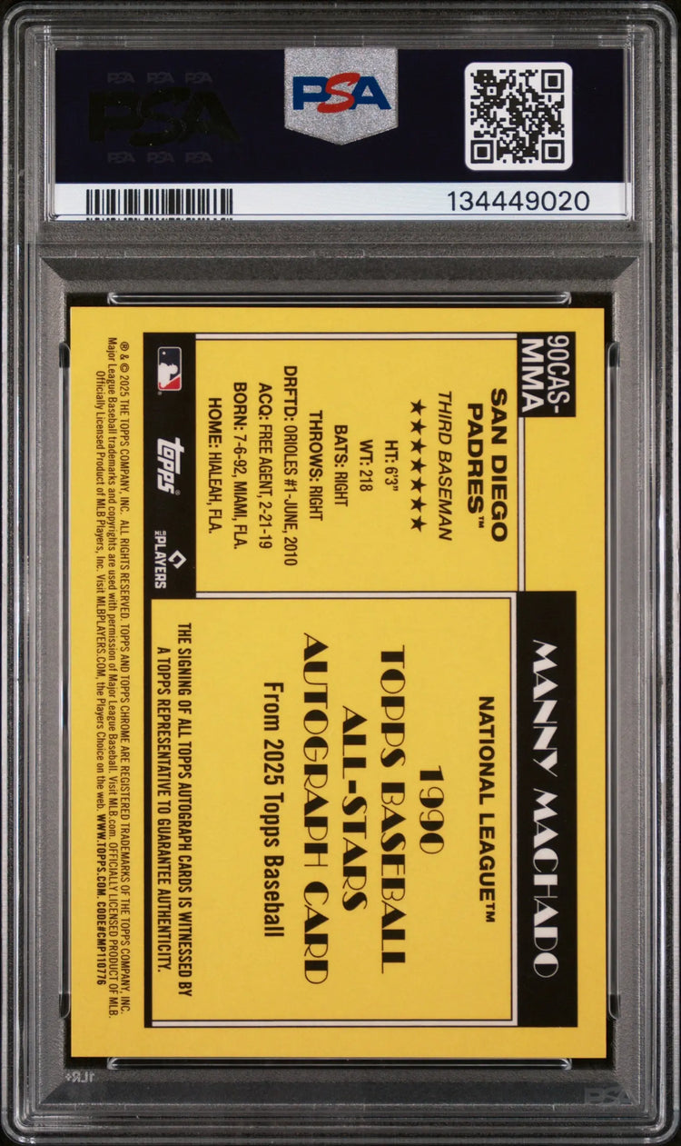 Manny Machado /5 Auto Silver Pack PSA 10 POP 1 All Star Red Autograph 2025 Topps 