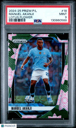 Manuel Akanji /18 PSA 9 Lotus Flower 2024-25 Prizm Premier League 