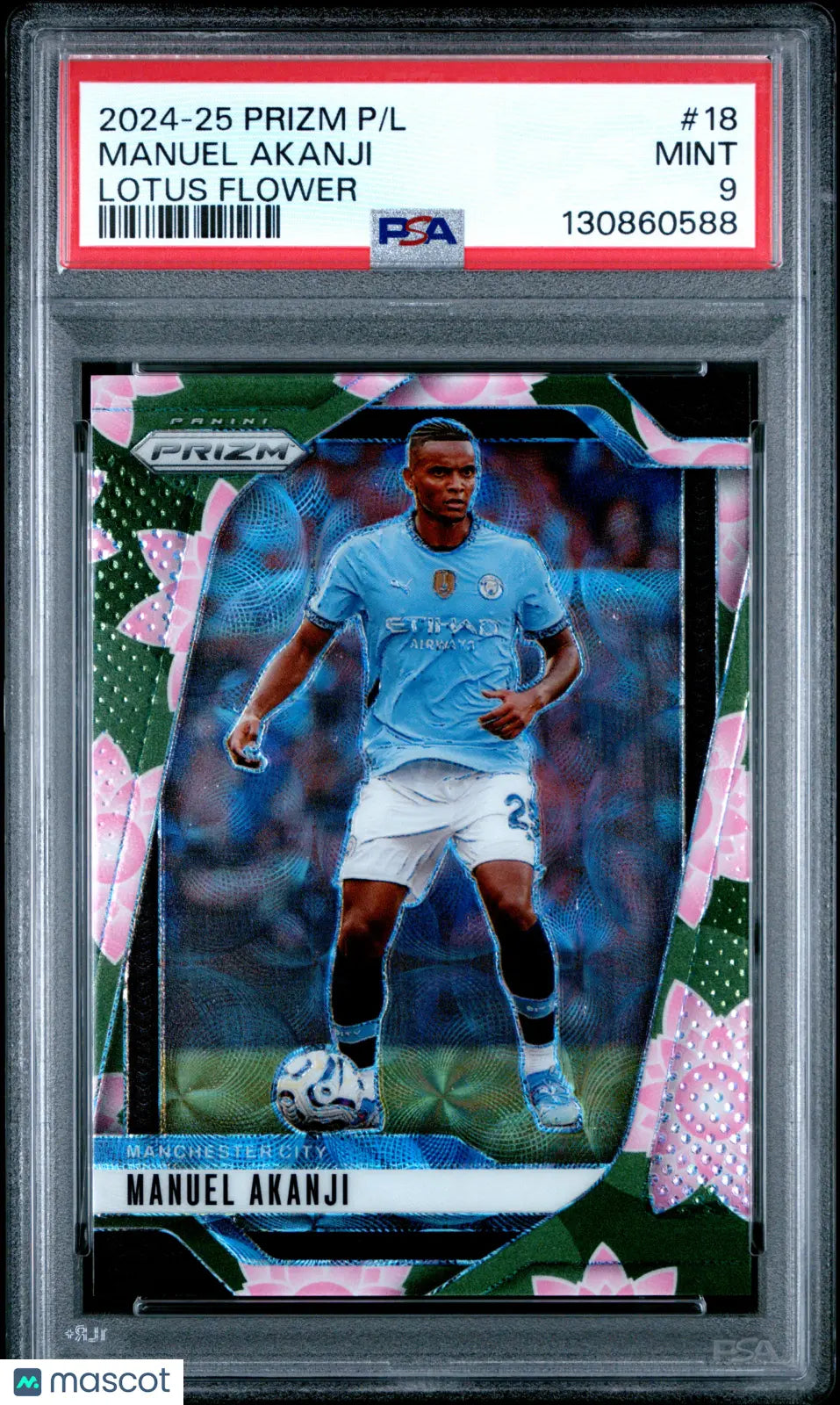 Manuel Akanji /18 PSA 9 Lotus Flower 2024-25 Prizm Premier League 