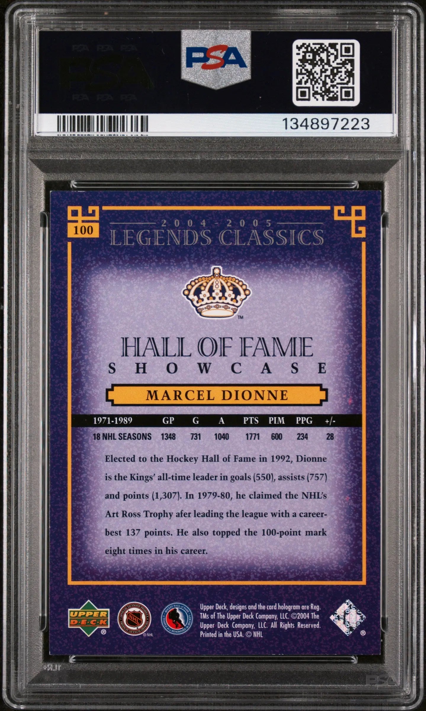 Marcel Dionne  PSA Auto Authentic 2004-05 Upper Deck Legends Classics 