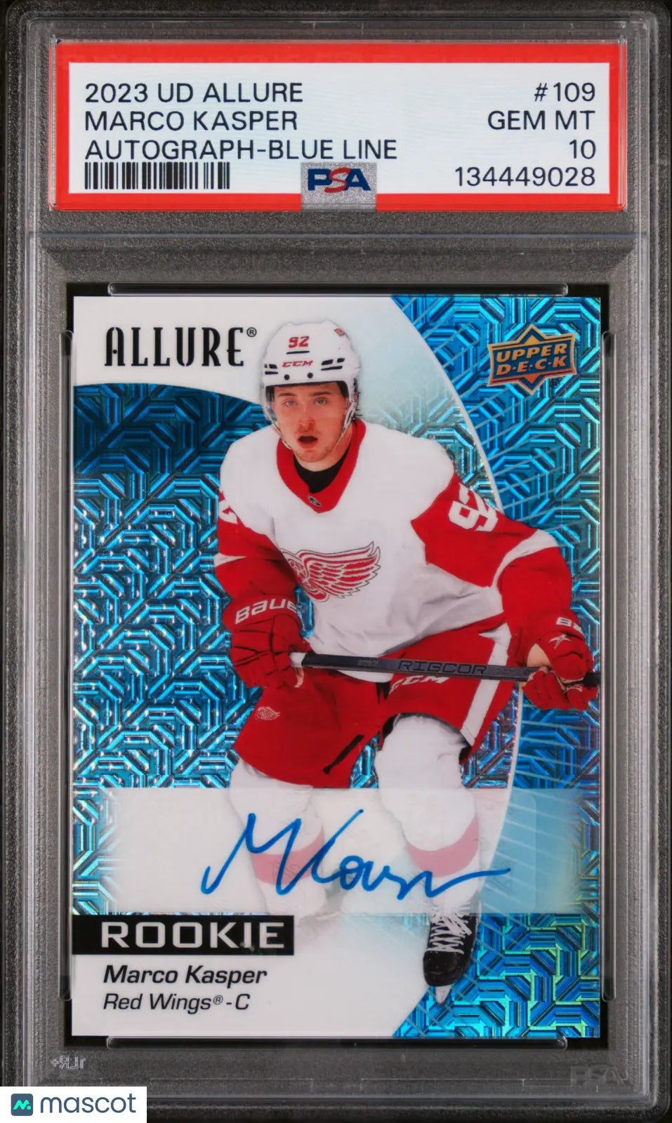 Marco Kasper PSA 10 Blue Line Auto /35 RC Rookie 2023-24 UD 