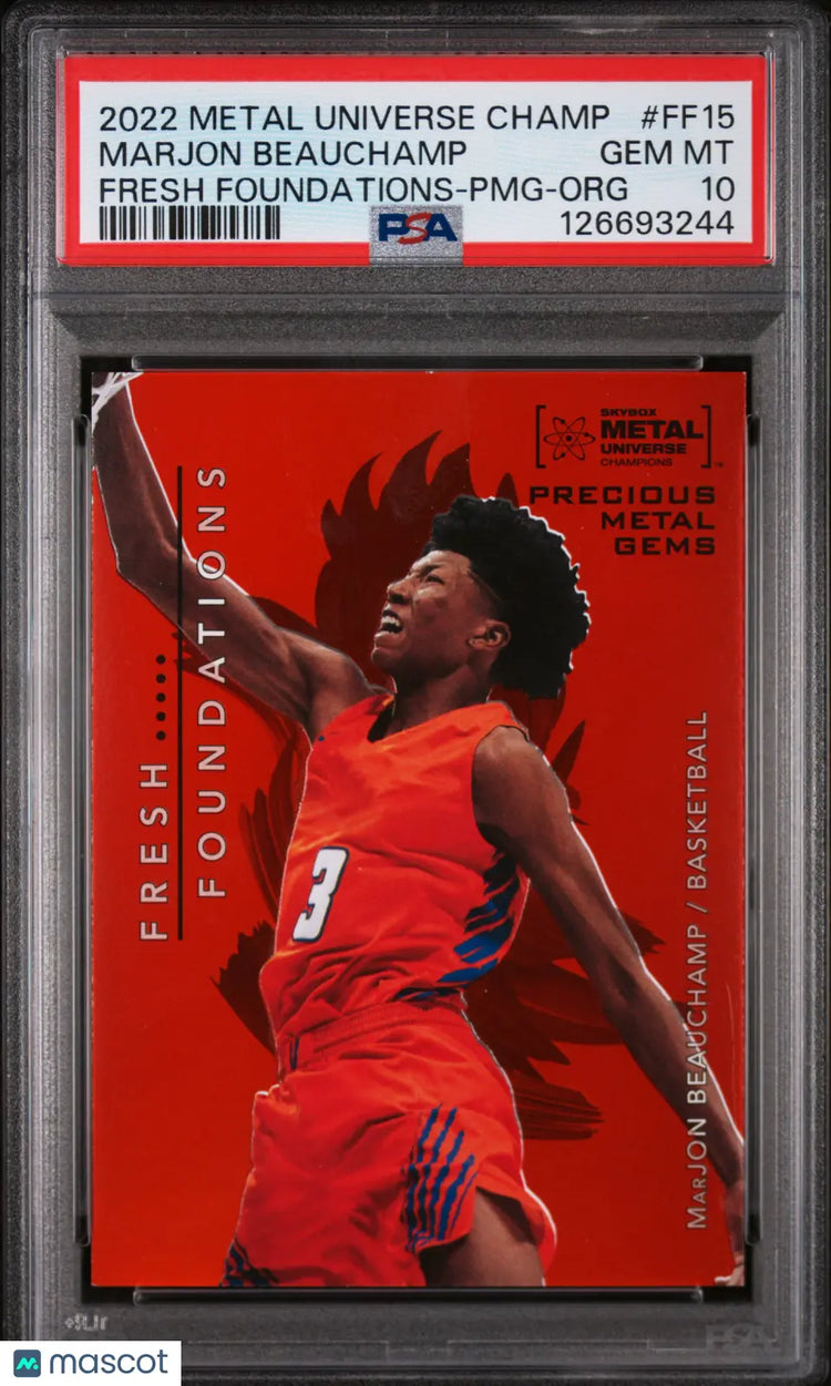 Marjon Beauchamp PSA 10 /25 Orange PMG 2022 Metal Universe Champions 