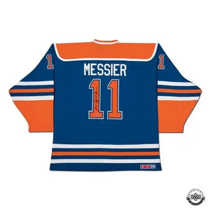 Mark Messier Autographed Edmonton Oilers Authentic CCM Heroes of Hockey Blue Jersey 