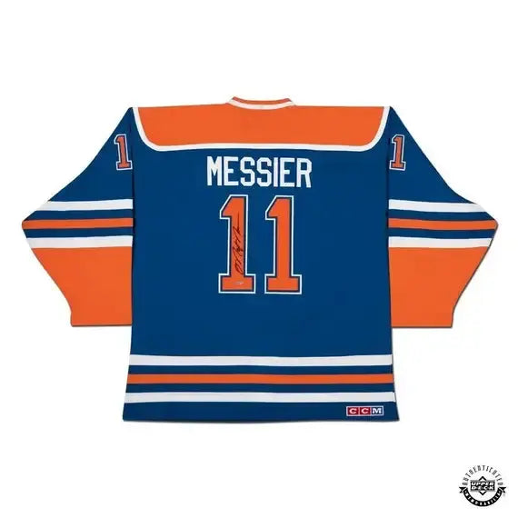 Mark Messier Autographed Edmonton Oilers Authentic CCM Heroes of Hockey Blue Jersey 