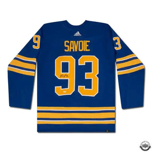 Matt Savoie Autographed Authentic Buffalo Sabres Adidas Royal Jersey 