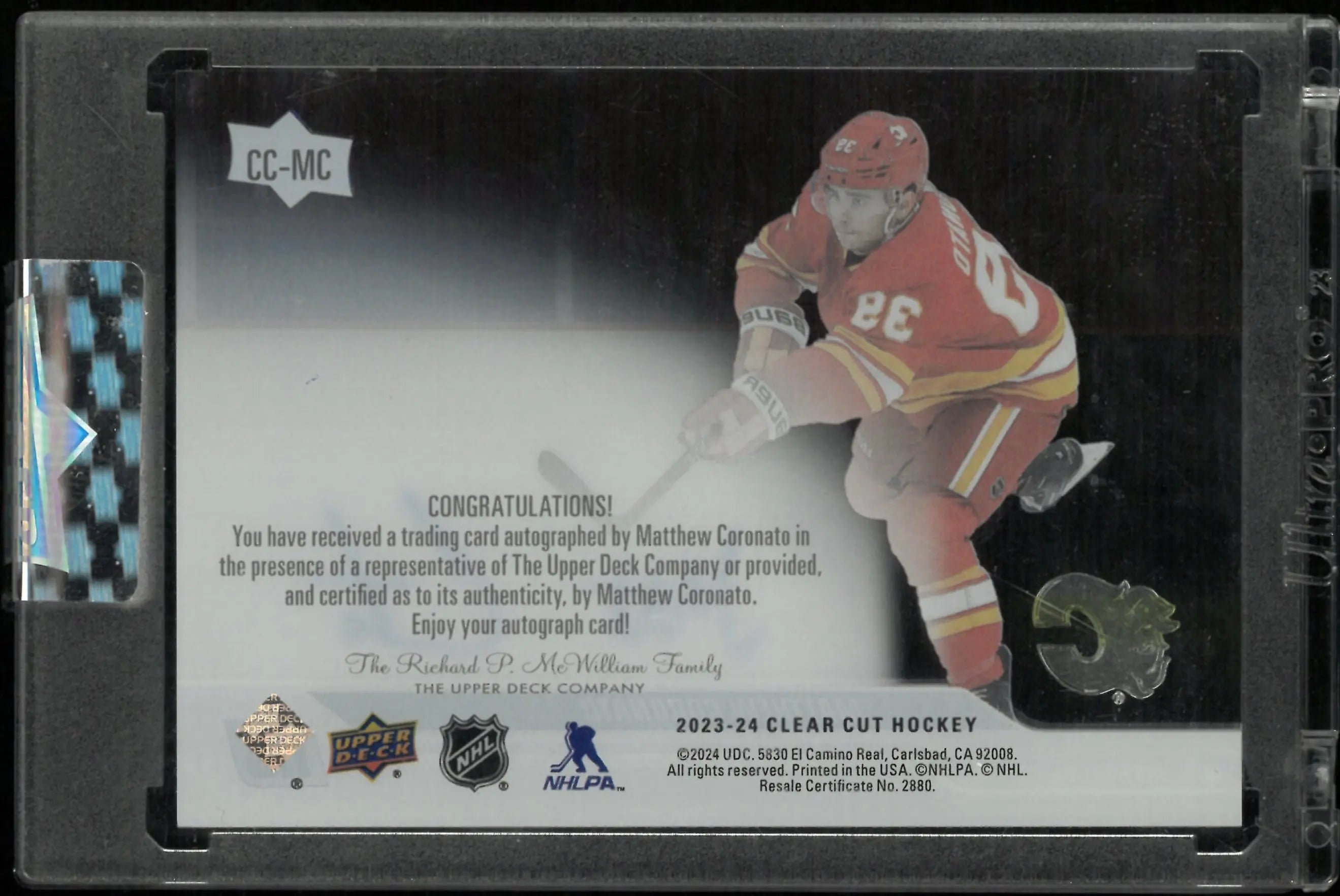 Matthew Coronato Clear Cut RC Rookie Auto 2023-24 23-24 