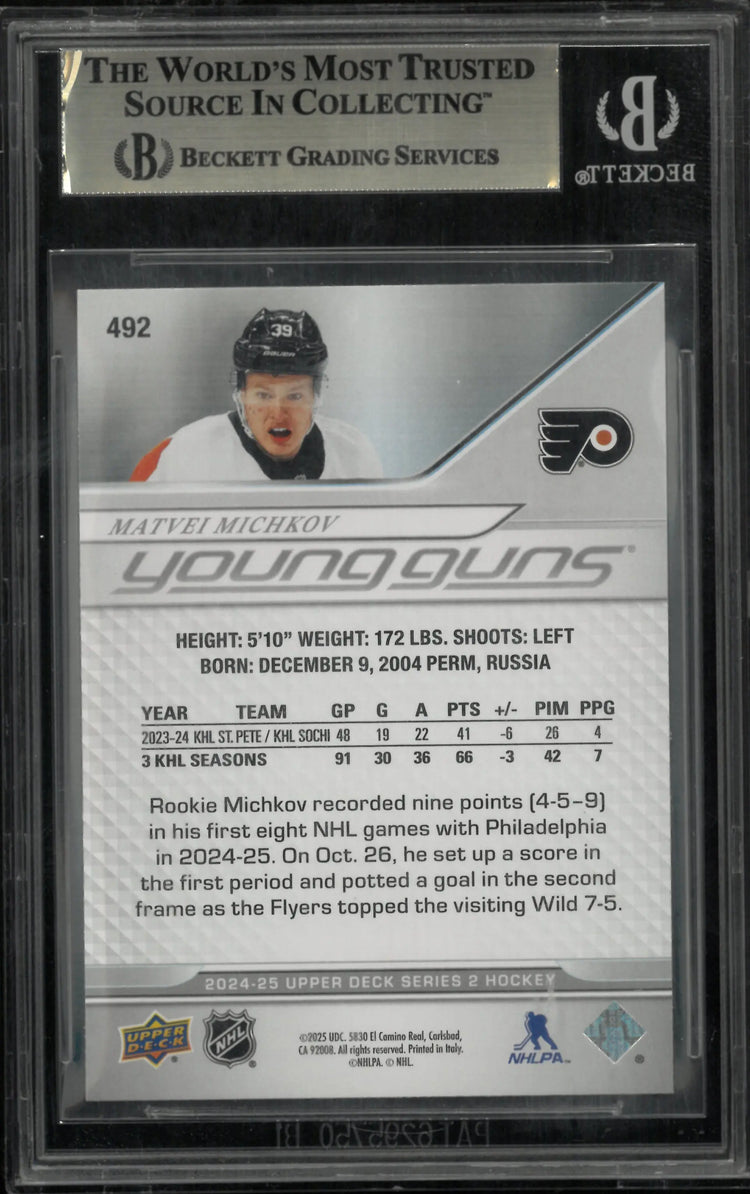Matvei Michkov 2024-25 Young Guns RC Rookie UD Upper Deck BGS 9.5 GEM 