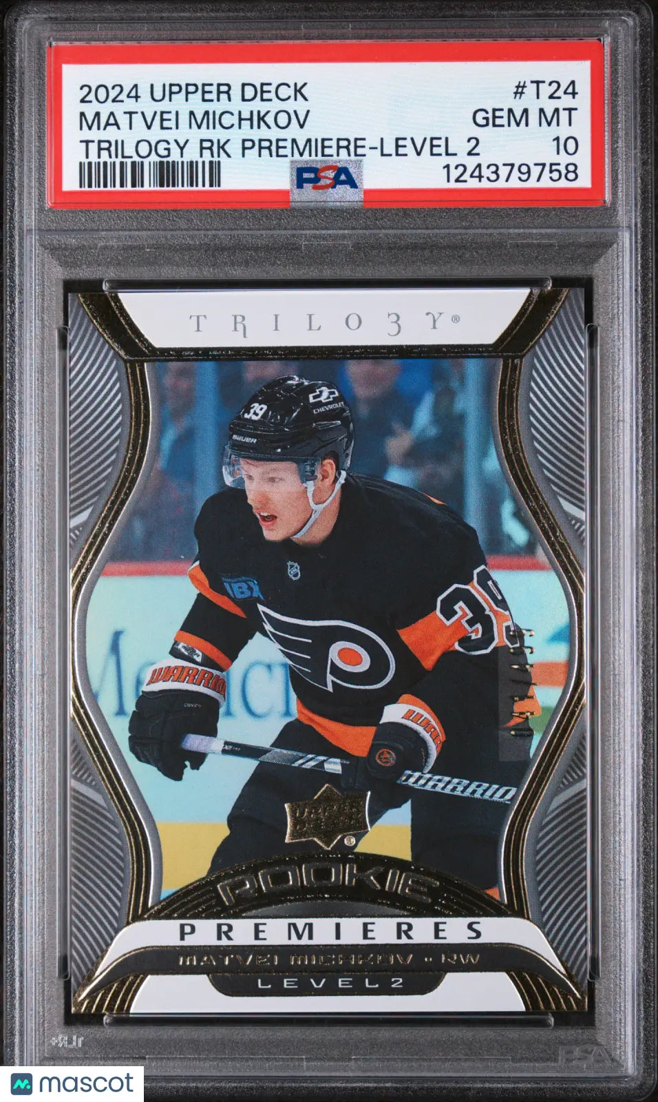 Matvei Michkov RC Rookie Premieres Trilogy Level 2 PSA 10 /499 UD 2024-25 