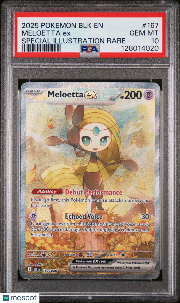 Meloetta EX Special Illustration Rare PSA 10 167 2025 Pokemon Black Bo