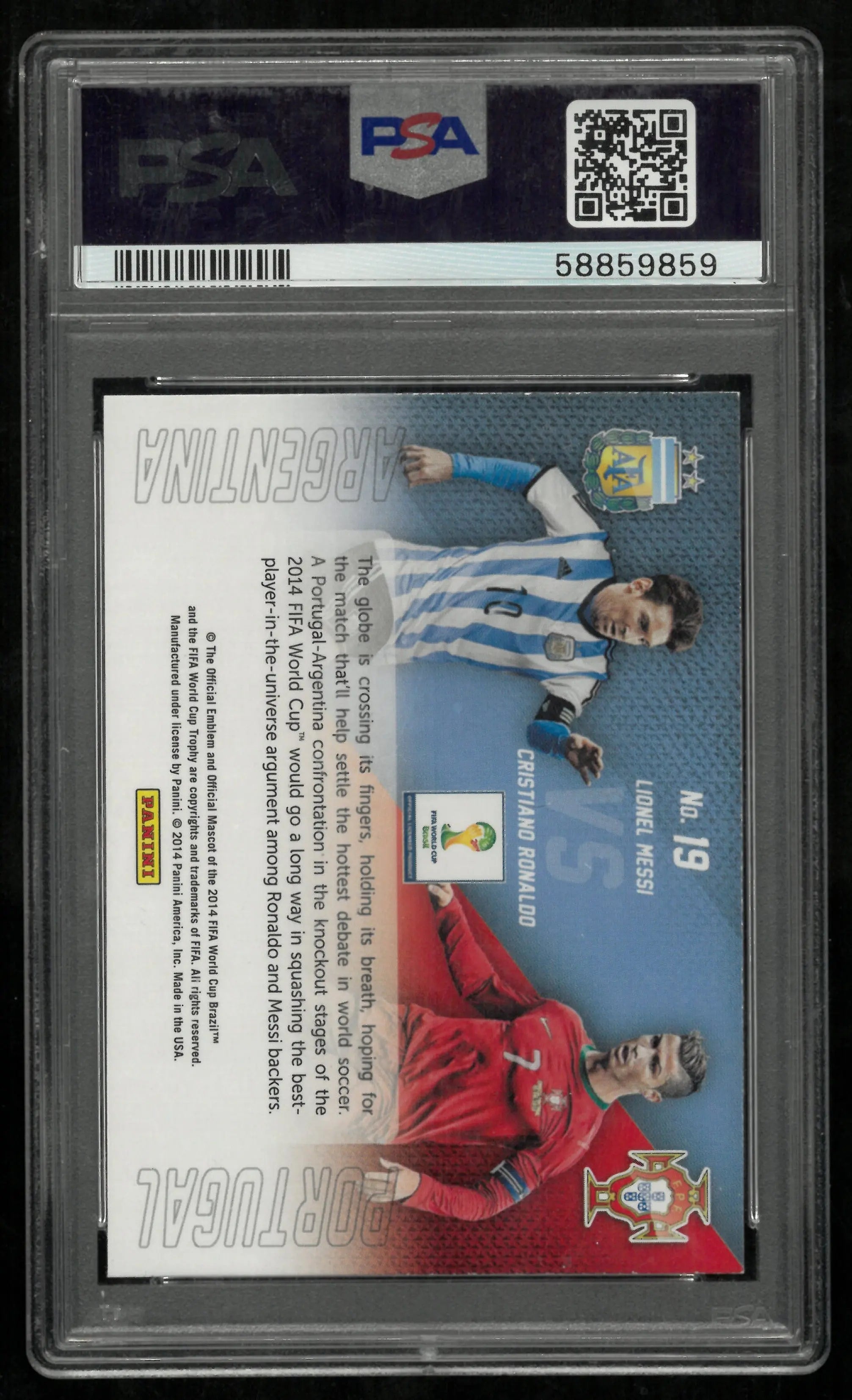 Messi Ronaldo Matchups PSA 8 2014 Panini Prizm World Cup Argentina Portugal 