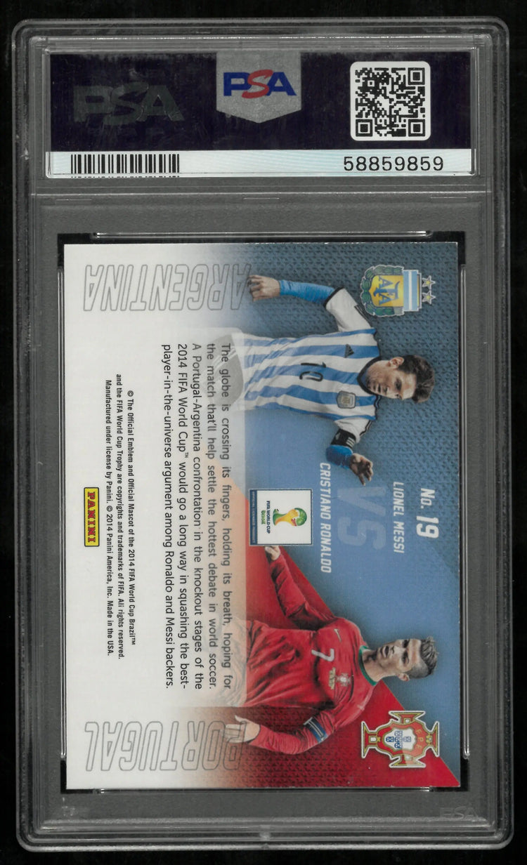 Messi Ronaldo Matchups PSA 8 2014 Panini Prizm World Cup Argentina Portugal 