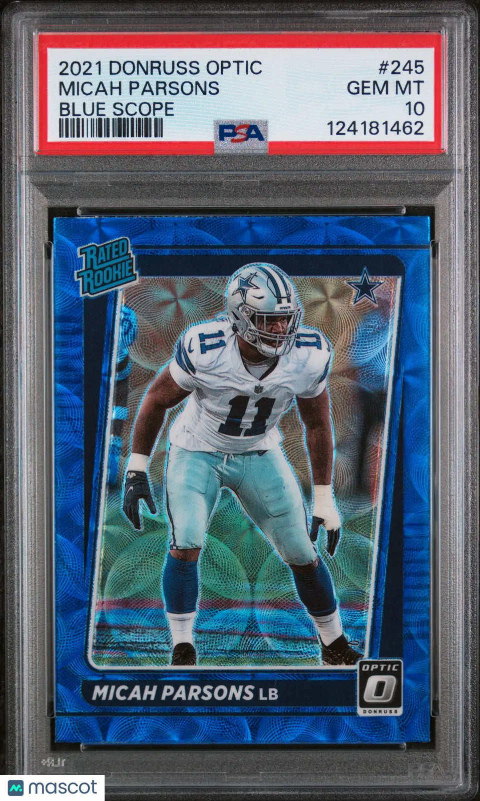 Micah Parsons Rookie RC 2021 Panini Donruss Optic Blue Scope PSA 10 GEM 
