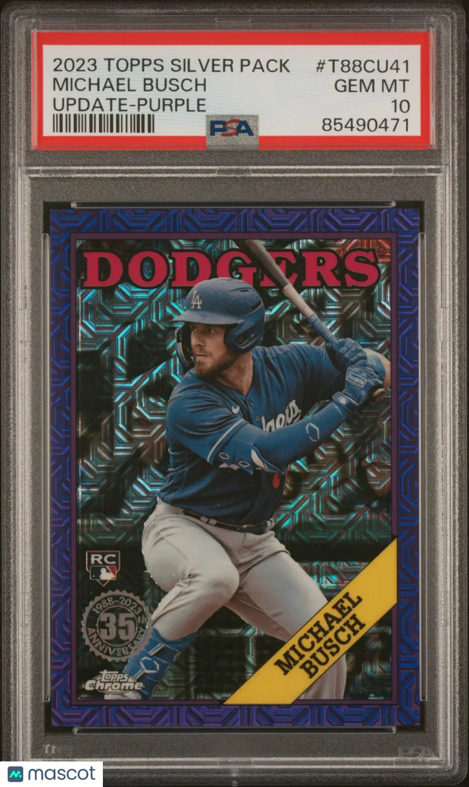 Michael Busch /75 Purple RC PSA 10 Rookie Silver Pack 2023 Topps Update 