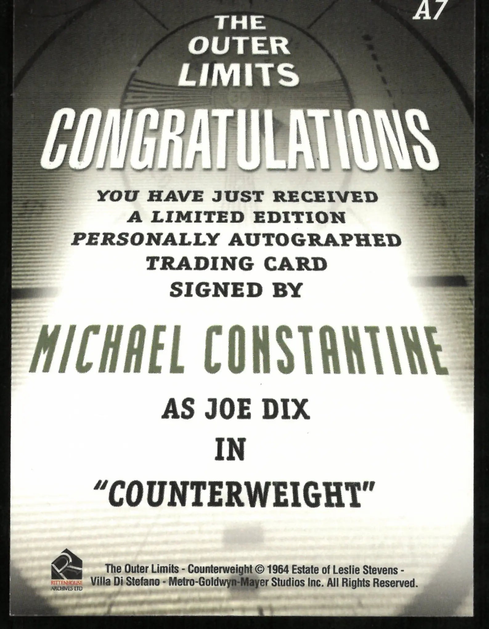 Michael Constantine as Joe Dix The Outer Limits Auto A7 