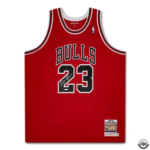 Michael Jordan Autographed 1986-87 Chicago Bulls Red Authentic Mitchell & Ness Jersey 