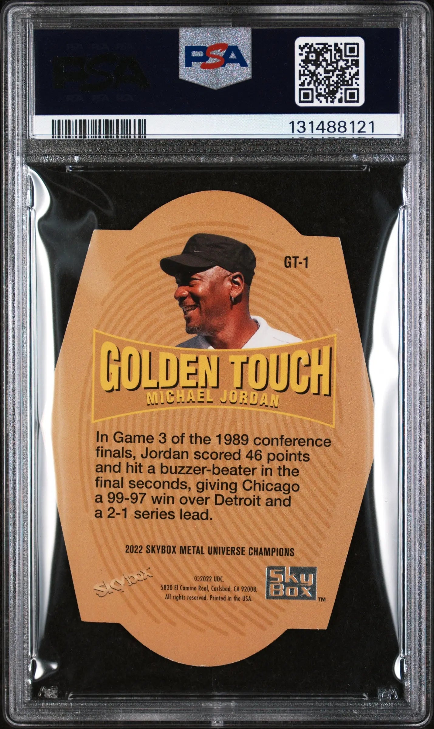 Michael Jordan Golden Touch PSA 8 2022 Metal Universe Champions DIE CUT 