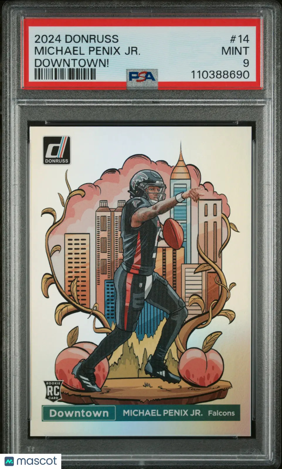 Michael Penix Jr Downtown! PSA 9 RC Rookie 2024 Donruss #14 Falcons 