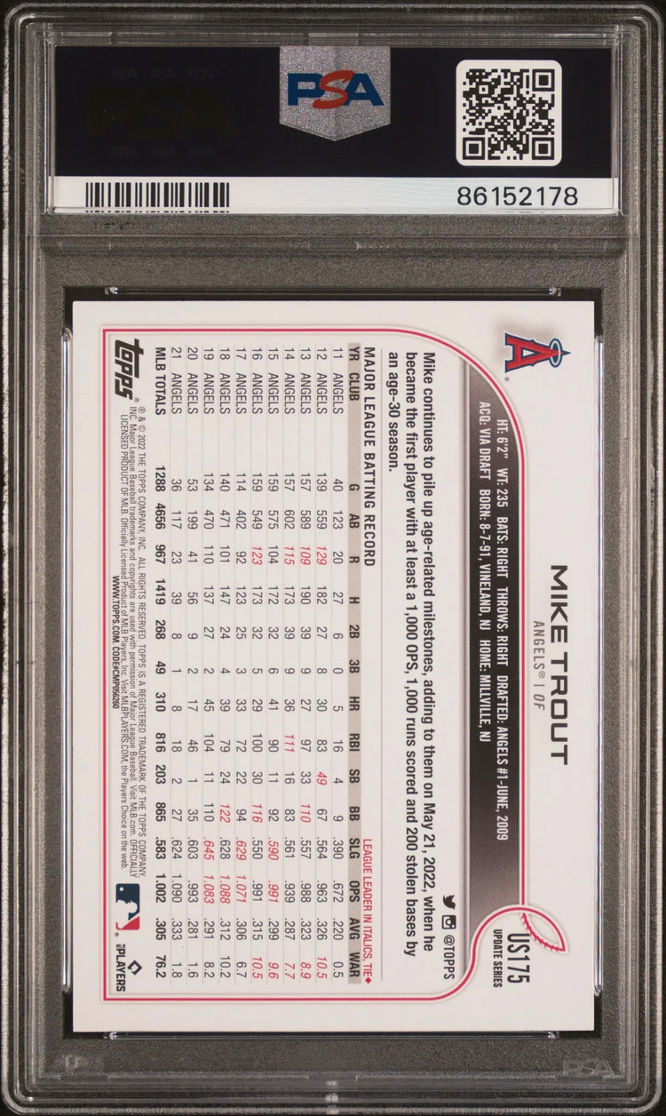 Mike Trout SSP Photo Update Topps 2022 PSA 10 SP 