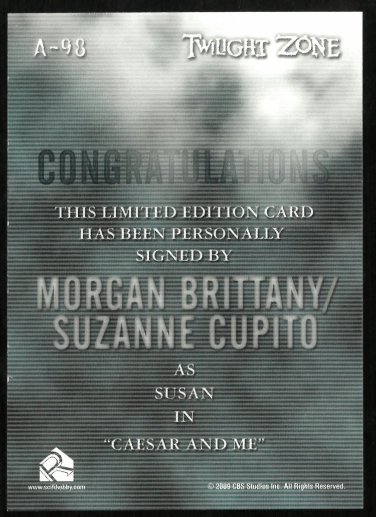 Morgan Brittany/Suzanna Cupito as Susan Twilight Zone Auto Autograph #A-98 