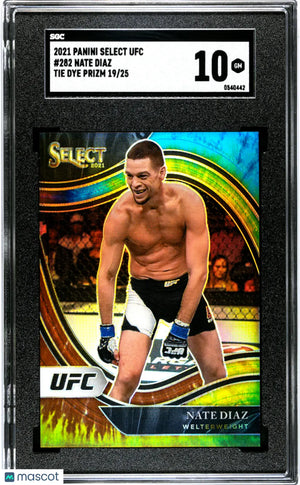 Nate Diaz 2021 Select Blue Disco Prizm /99 SGC 10 GEM UFC Stockton MMA 
