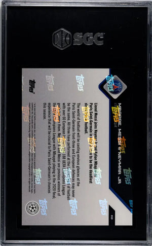 Neymar JR. Messi Mbappe #013 SGC 10 2021 Topps Now Champions League 