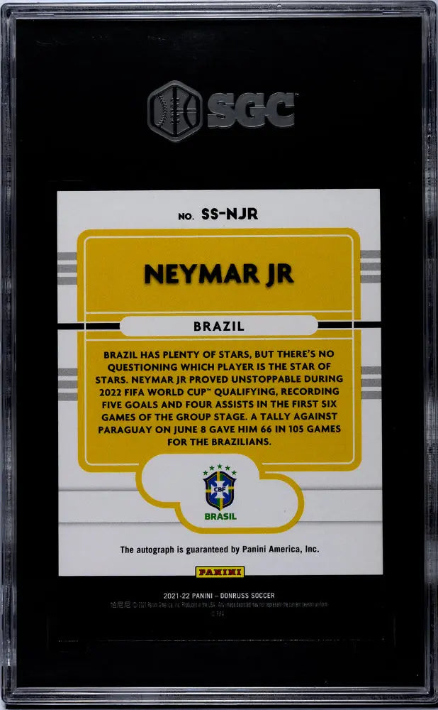 Neymar Jr Auto Gold /10 SGC 9 2021-22 Donruss Road to Qatar Signature Series 