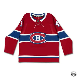 Nick Suzuki Autographed & Inscribed "Go Habs" Red Adidas Montreal Canadiens Jersey 