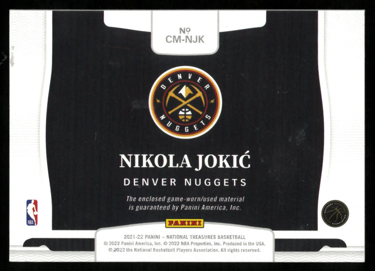 Nikola Jokic /25 National Treasures LETTER PATCH COLOSSAL 2021-22 