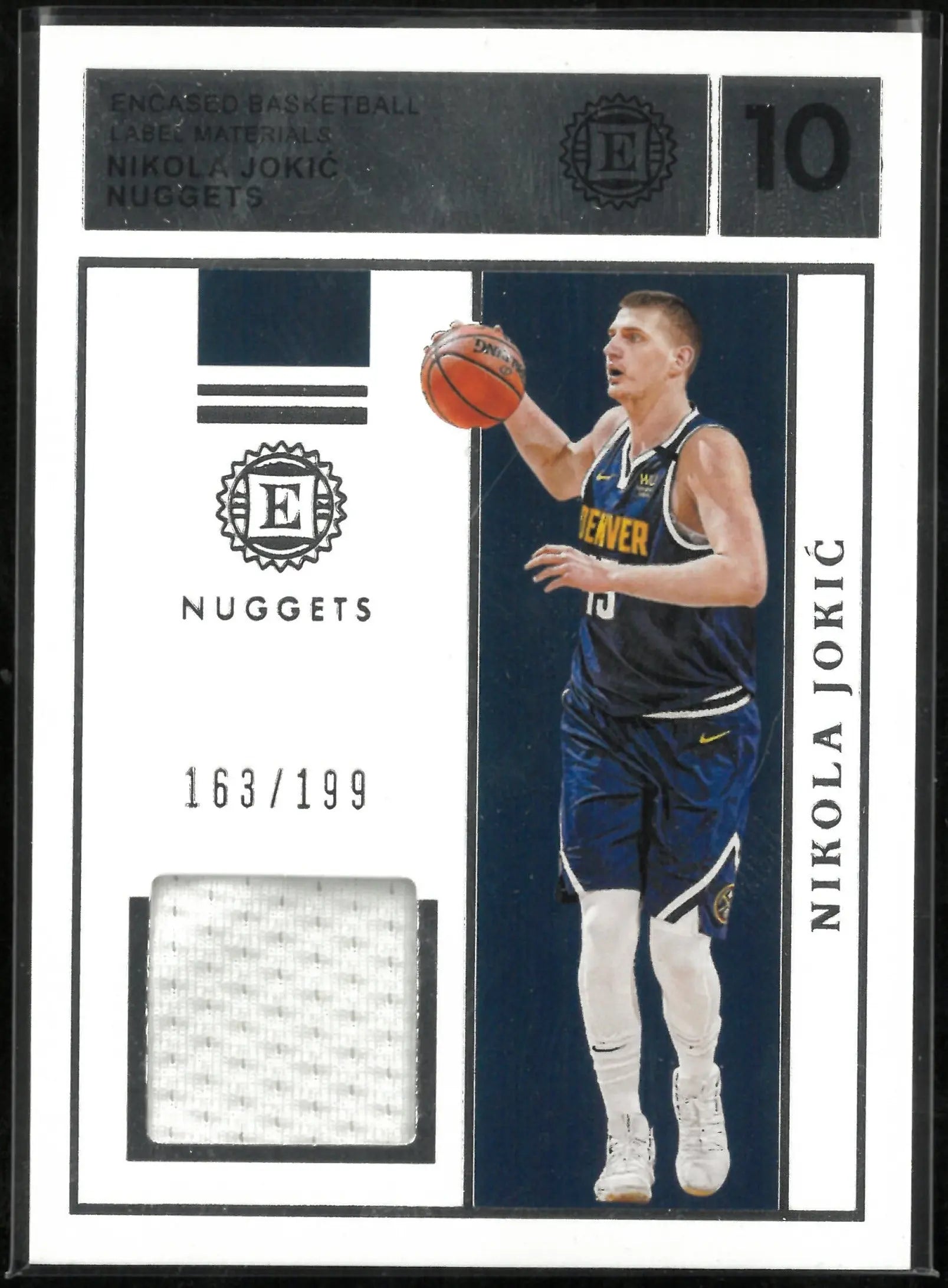 Nikola Jokic Encased Jersey /199 2019-20 Panini Game Worn 