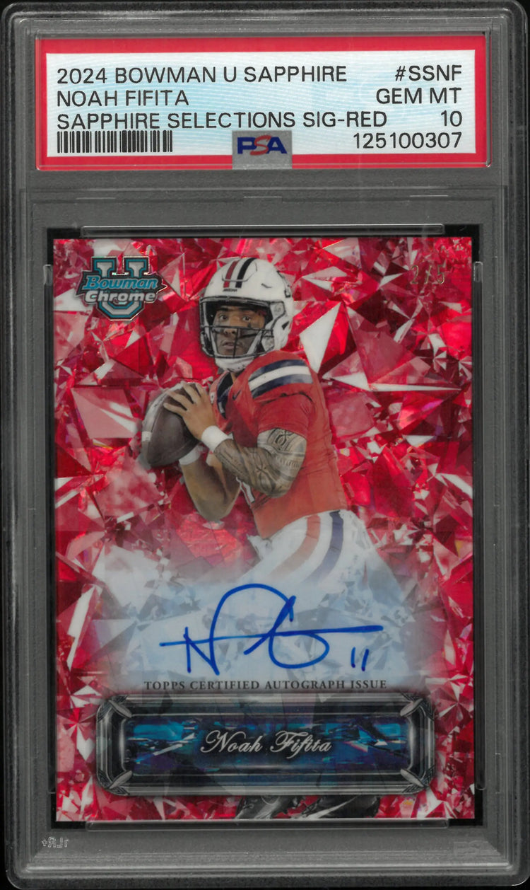 Noah Fifita Red /5 PSA 10 POP 1 2024 Bowman U Chrome RC Rookie Auto Autograph 