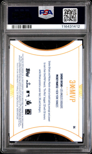 Ohtani Mantle PSA 10 /99 2025 Topps Welcome to the Club GREEN STARDUST FOIL 