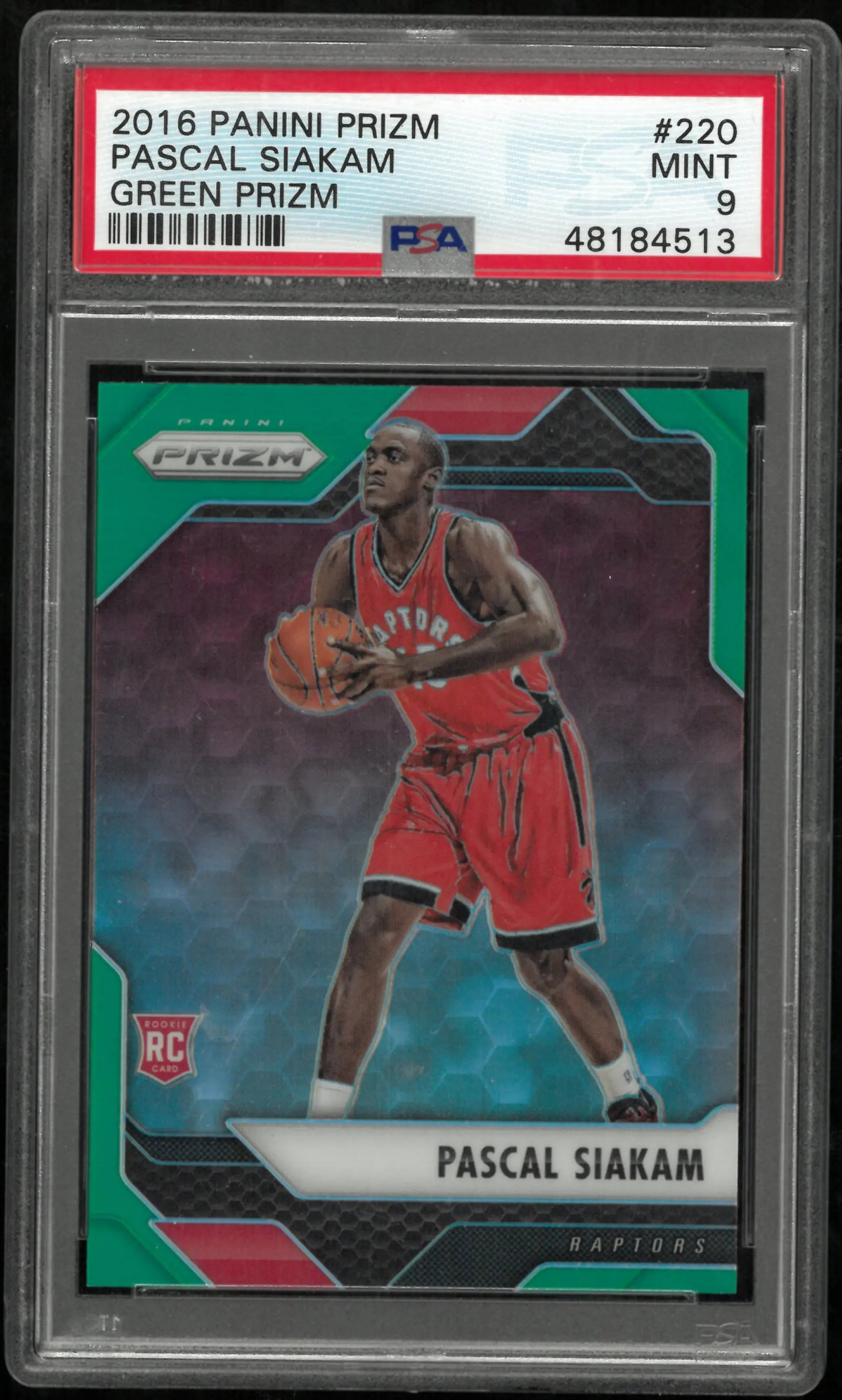 Pascal Siakam PSA 9 RC Rookie Prizm 2016-17 16-17 Panini Raptors GREEN RETAIL 