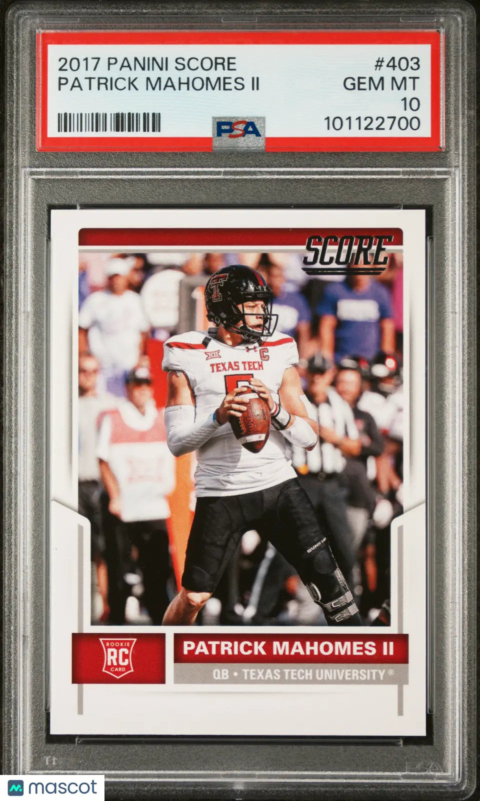 Patrick Mahomes II RC Rookie PSA 10 2017 Panini Score Texas Tech Draft 