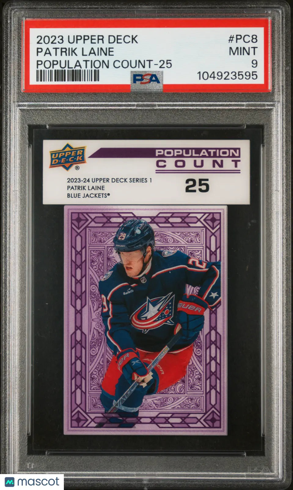 Patrik Laine Population Count 25 2023-23 Upper Deck UD PSA 9 Acetate 