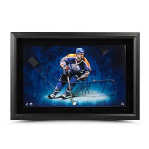Paul Coffey Autographed Stick Blade with Edmonton Oilers Picture 