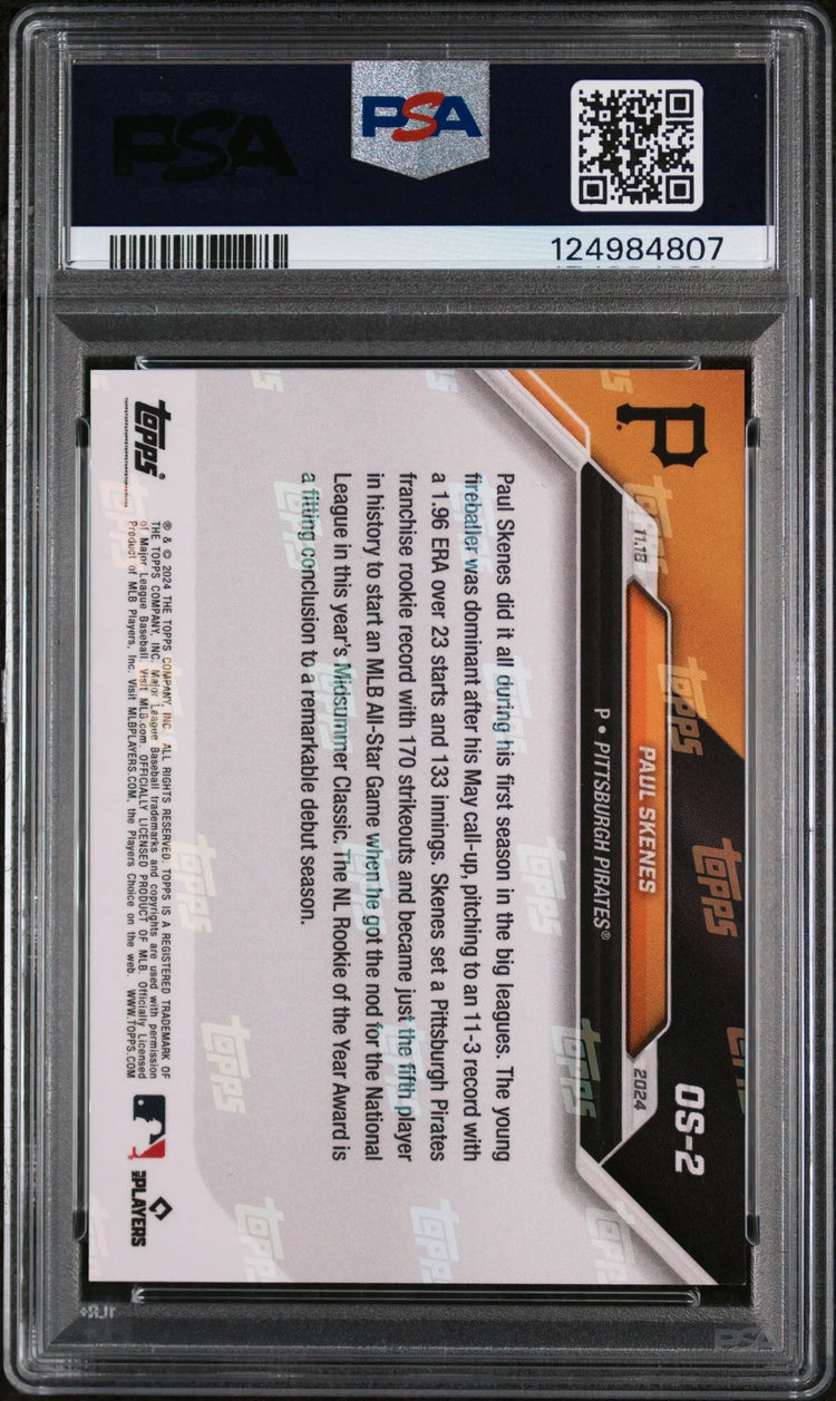 Paul Skenes RC Rookie /49 PSA 10 2024 Topps NOW Offseason BLUE ROY Pirates 