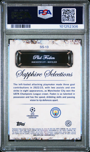 Phil Foden /50 GOLD PSA 10 Selections 2023-24 Topps Sapphire UCC 