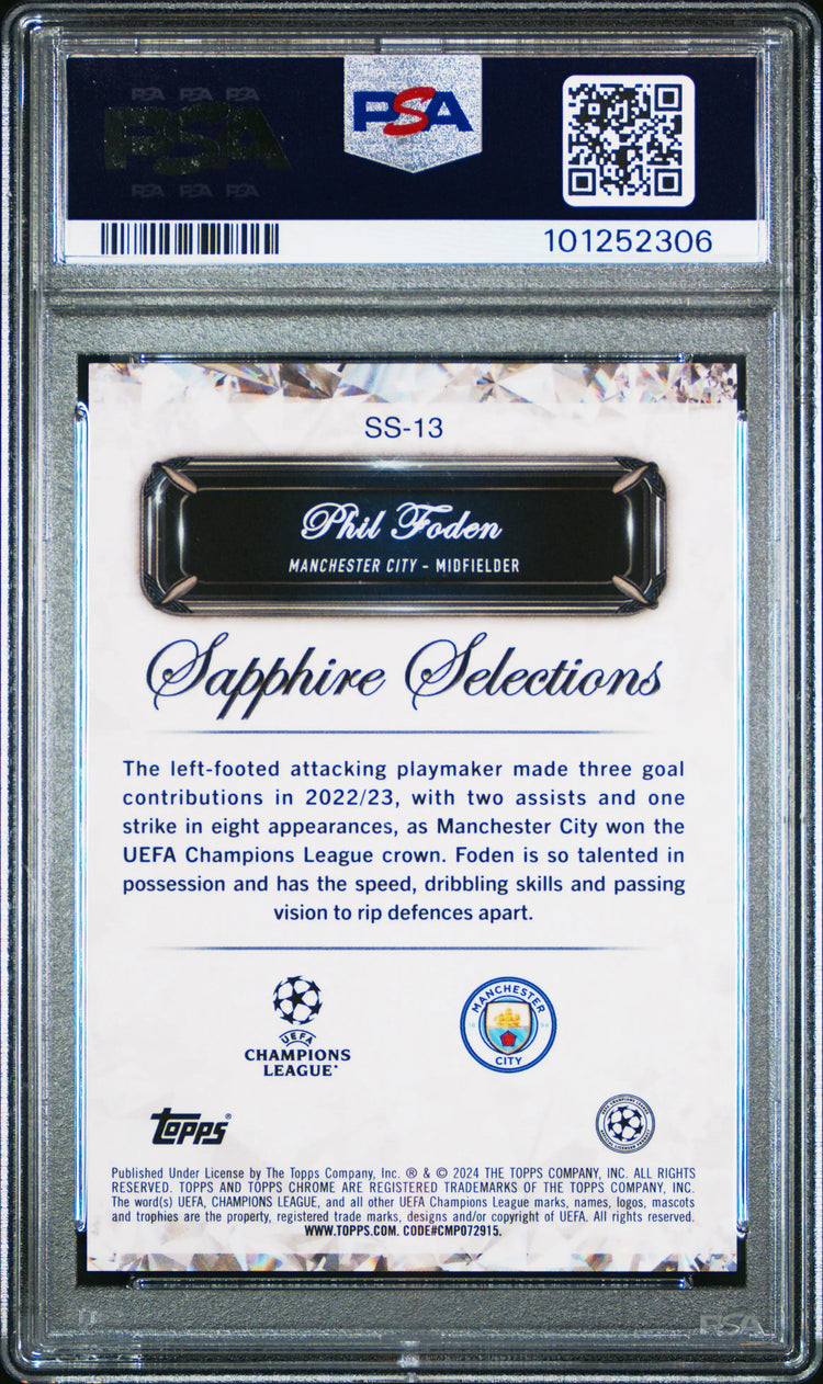 Phil Foden /50 GOLD PSA 10 Selections 2023-24 Topps Sapphire UCC 