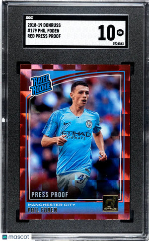Phil Foden Red Press Proof SGC 10 GEM 2018-19 18-19 Donruss RC Rookie 