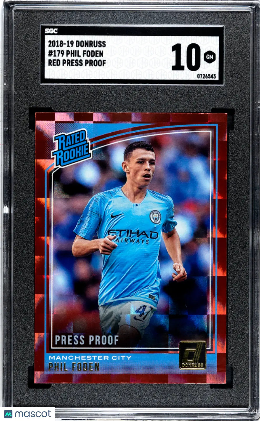Phil Foden Red Press Proof SGC 10 GEM 2018-19 18-19 Donruss RC Rookie 