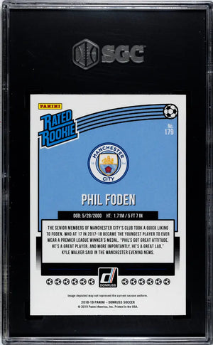 Phil Foden Red Press Proof SGC 10 GEM 2018-19 18-19 Donruss RC Rookie 