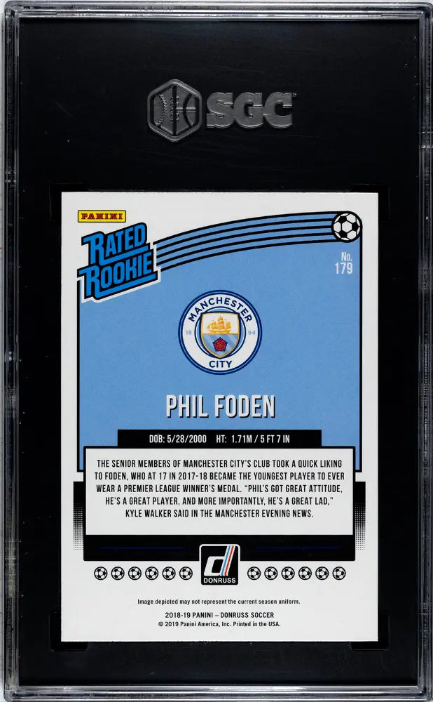 Phil Foden Red Press Proof SGC 10 GEM 2018-19 18-19 Donruss RC Rookie 