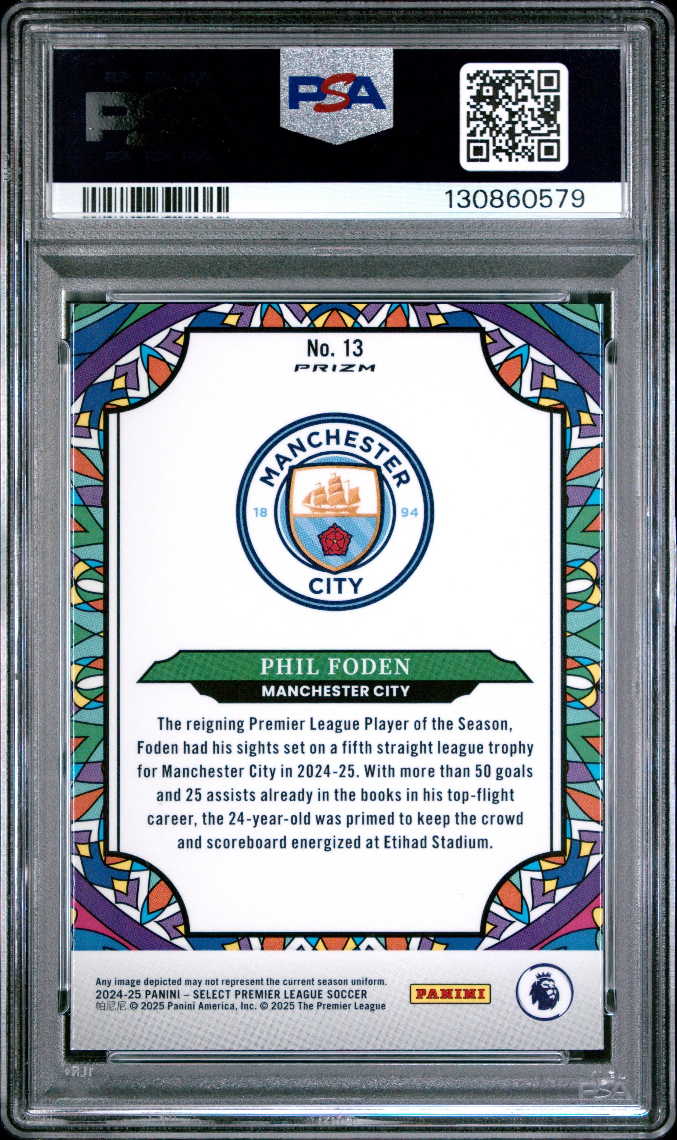 Phil Foden Stained Glass PSA 10 SP SSP 2024-25 Select Premier League 