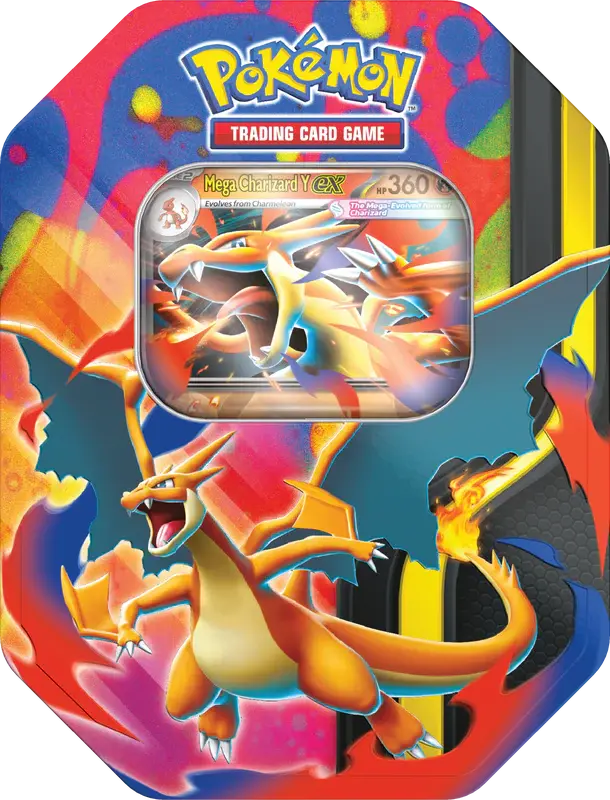 Pokemon Mega Charizard Tin Mega Charizard Y EX (1 Art Chose at Random) 