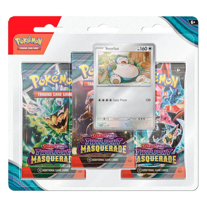 Pokemon Scarlet And Violet Twilight Masquerade 3 Pack Blister Snorlax (Pre Order)